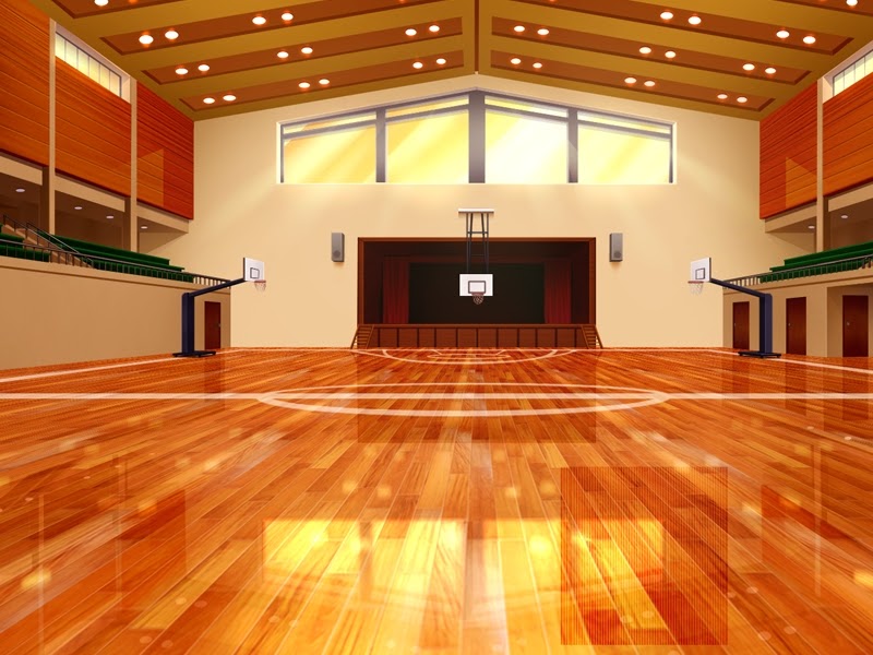 Anime Landscape Indoor Basketball Court (Anime Background)