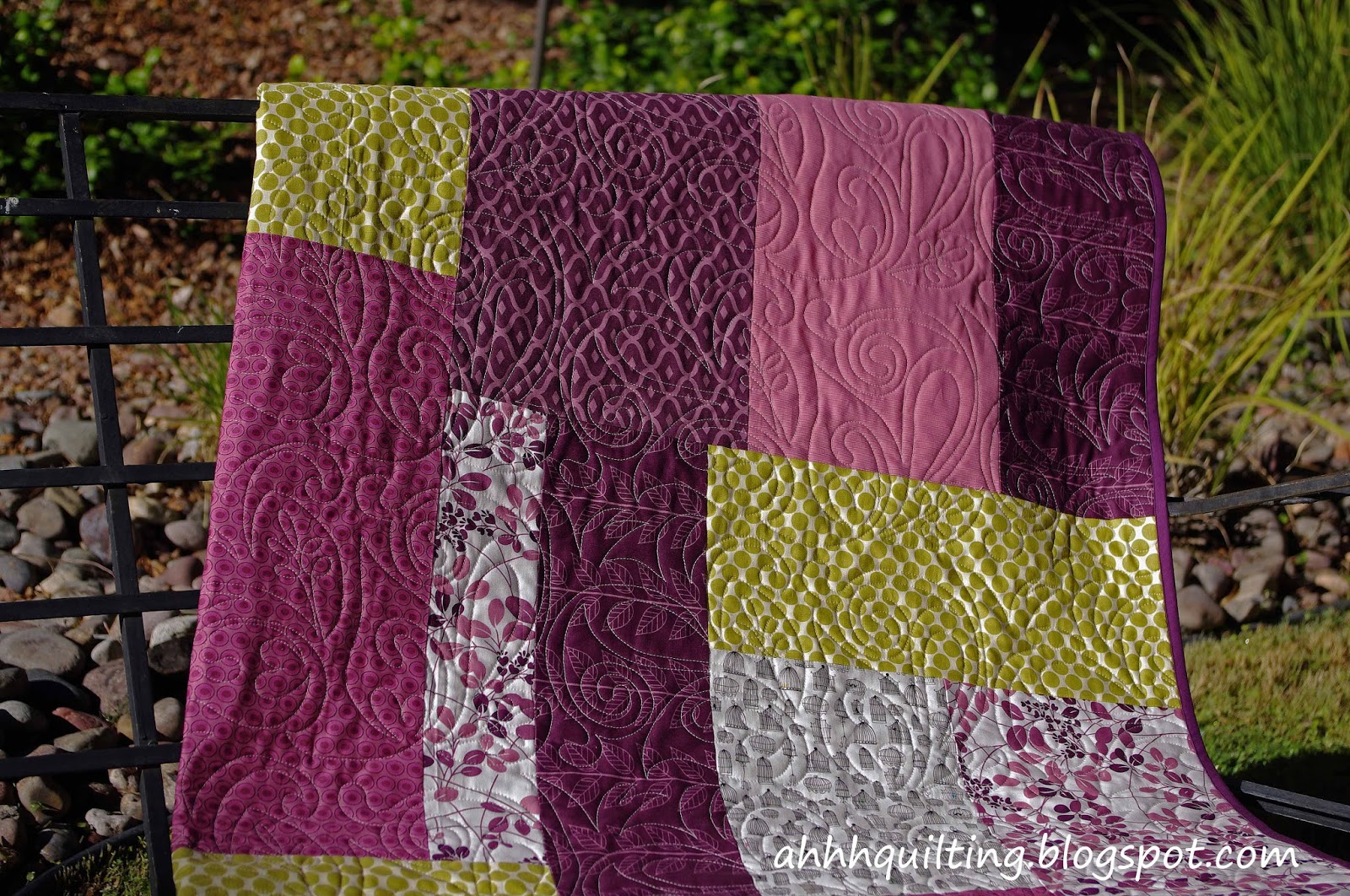 Ahhh...Quilting Olive + Eggplant Wedding Quilt