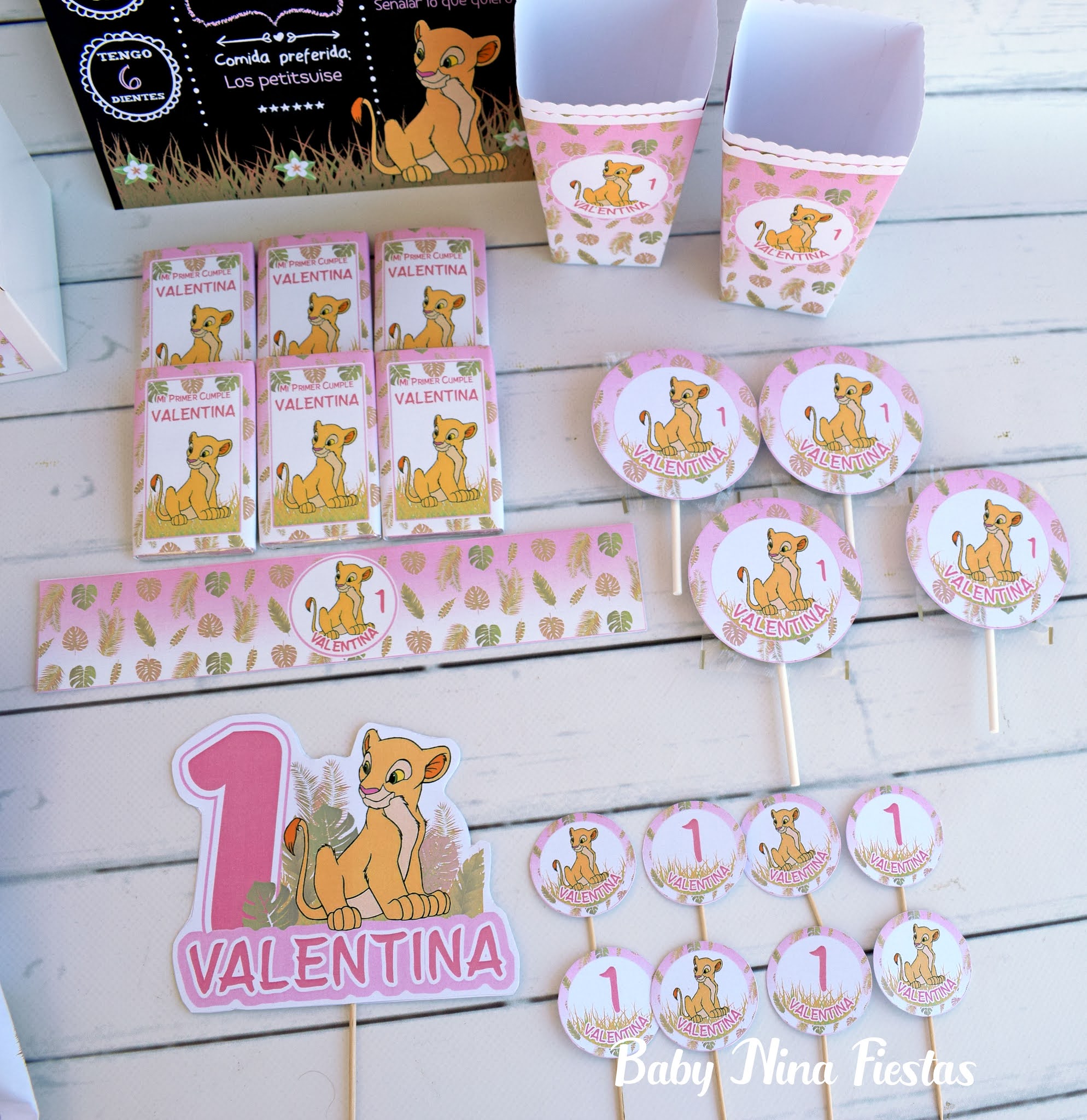 Baby Nina Fiestas Kit de cumpleaños Nala para Valentina Baby Nina Fiestas Kit de cumpleaños Nala para Valentina