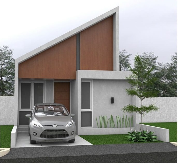 Model Rumah Atap Miring Ke Belakang - Desain Rumah Minimalis Terbaru