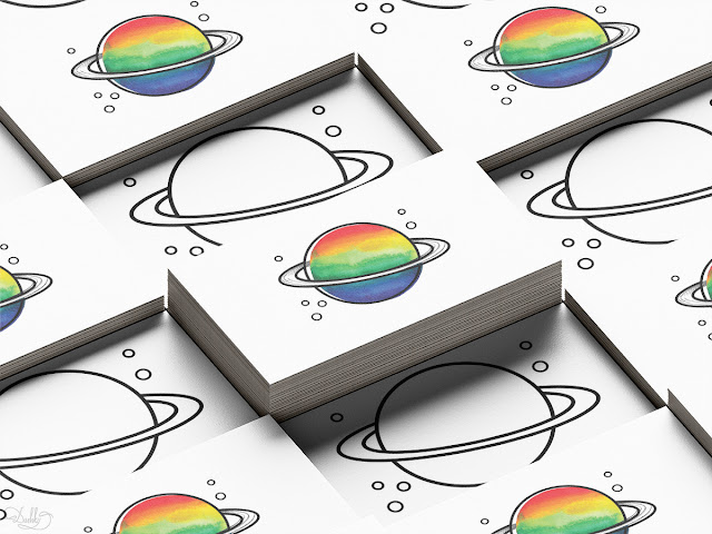 designed by #dushky / #art #illustration #design #graphics #logo #sticker #planet #rainbow #color #space #myrainbowplanet