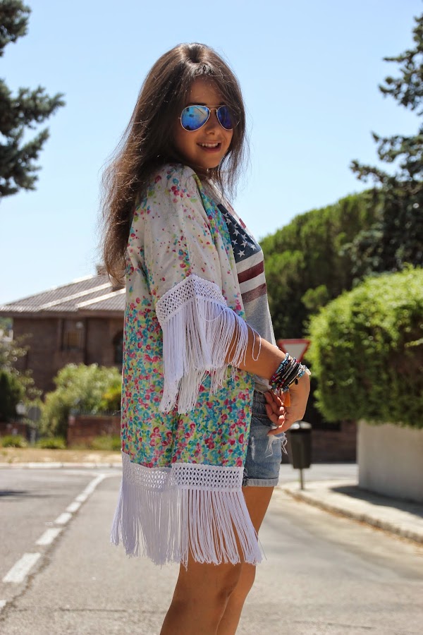 DIY Kimono con flecos (no hace falta patrones). Blog de costura y blog diy.