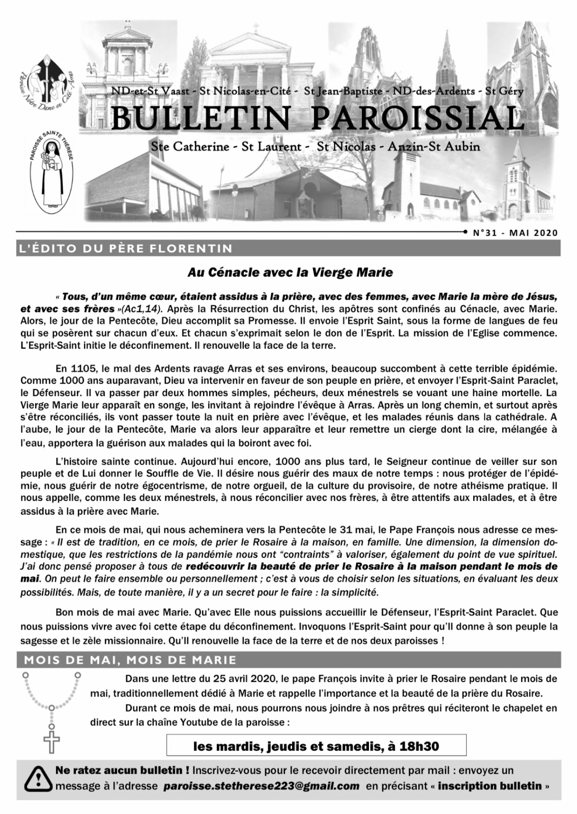 Bulletin Paroissial du mois de Mai aux 2 Paroisses)