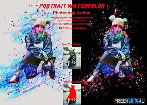 Portrait Watercolor Photoshop Action Free Download Portrait Watercolor Photoshop Action