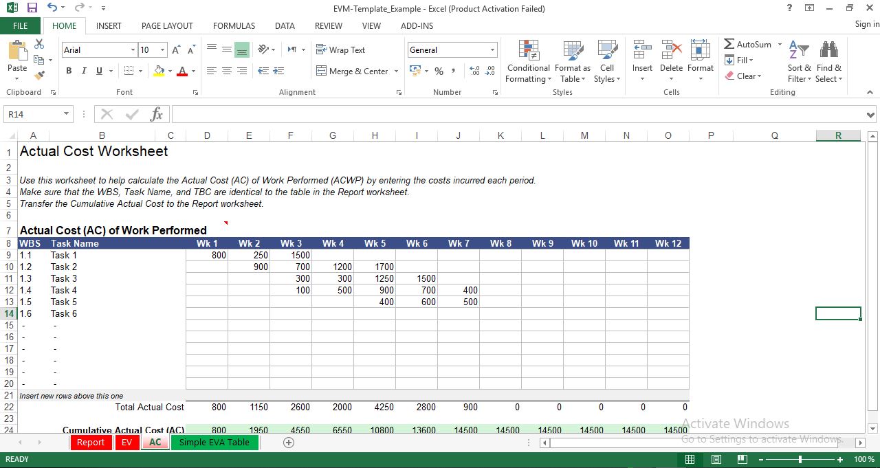 EVM Excel Template - Free Download