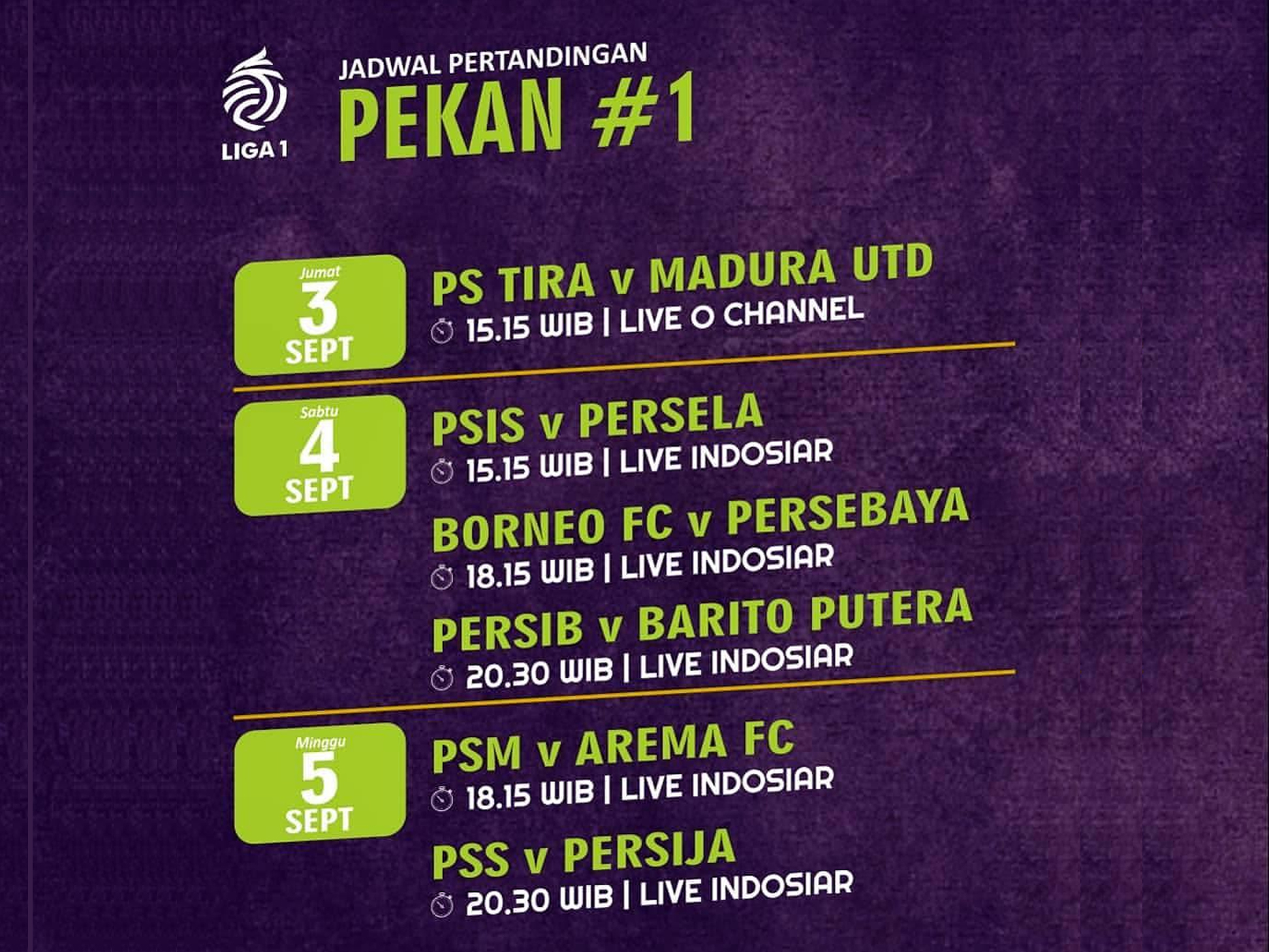 Jadwal liga bri liga 1