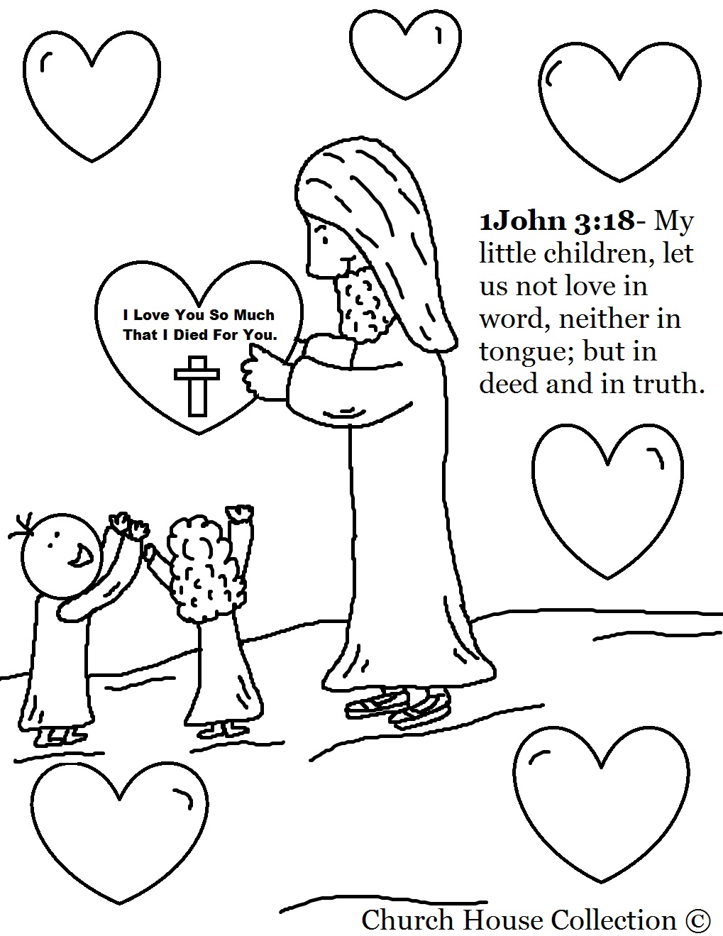 valentine coloring pages for kids jesus - photo #14