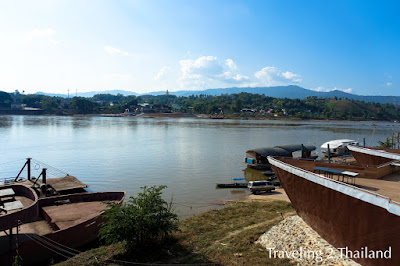 View over the Mekong River from Huay Xai, Laos Traveling in Laos