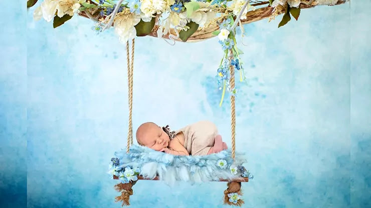 New Born Baby Background PSD + Kids Background PSD ( Studio PSD Pack)