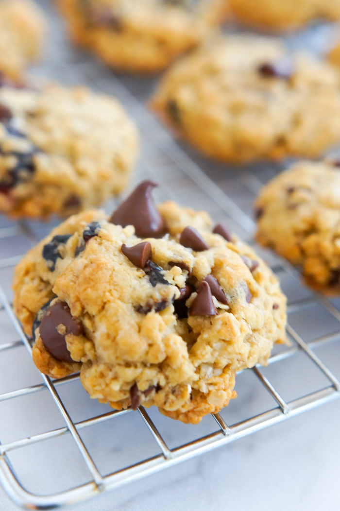 Cherry Chocolate Chip Oatmeal Cookies Bake at 350°