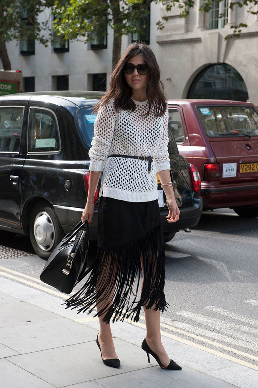 How to Wear Fringe Skirts WFBM