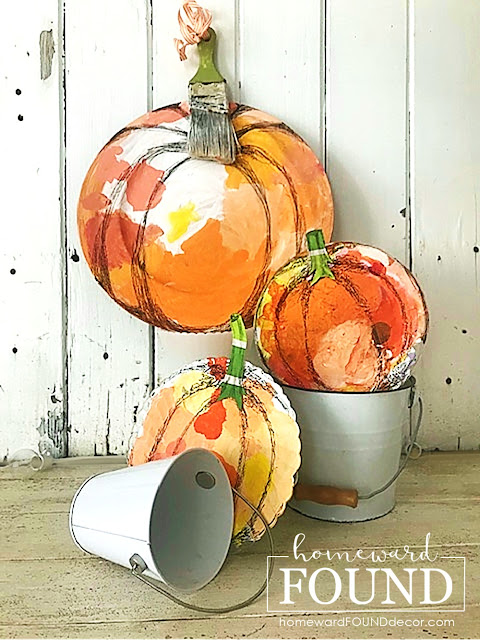 art,art class,wall art,pumpkins,painting,crafting,fall,diy decorating,DIY,decorating,re-purposing,up-cycling,junk makeover,wreaths,color,home decor, fall home decor, fall pumpkin decor, creative pumpkins, plastic plate pumpkins,Dollar Tree crafts,paint brush crafts