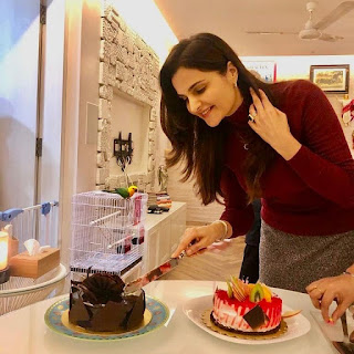 Monica Bedi Cutting Cake