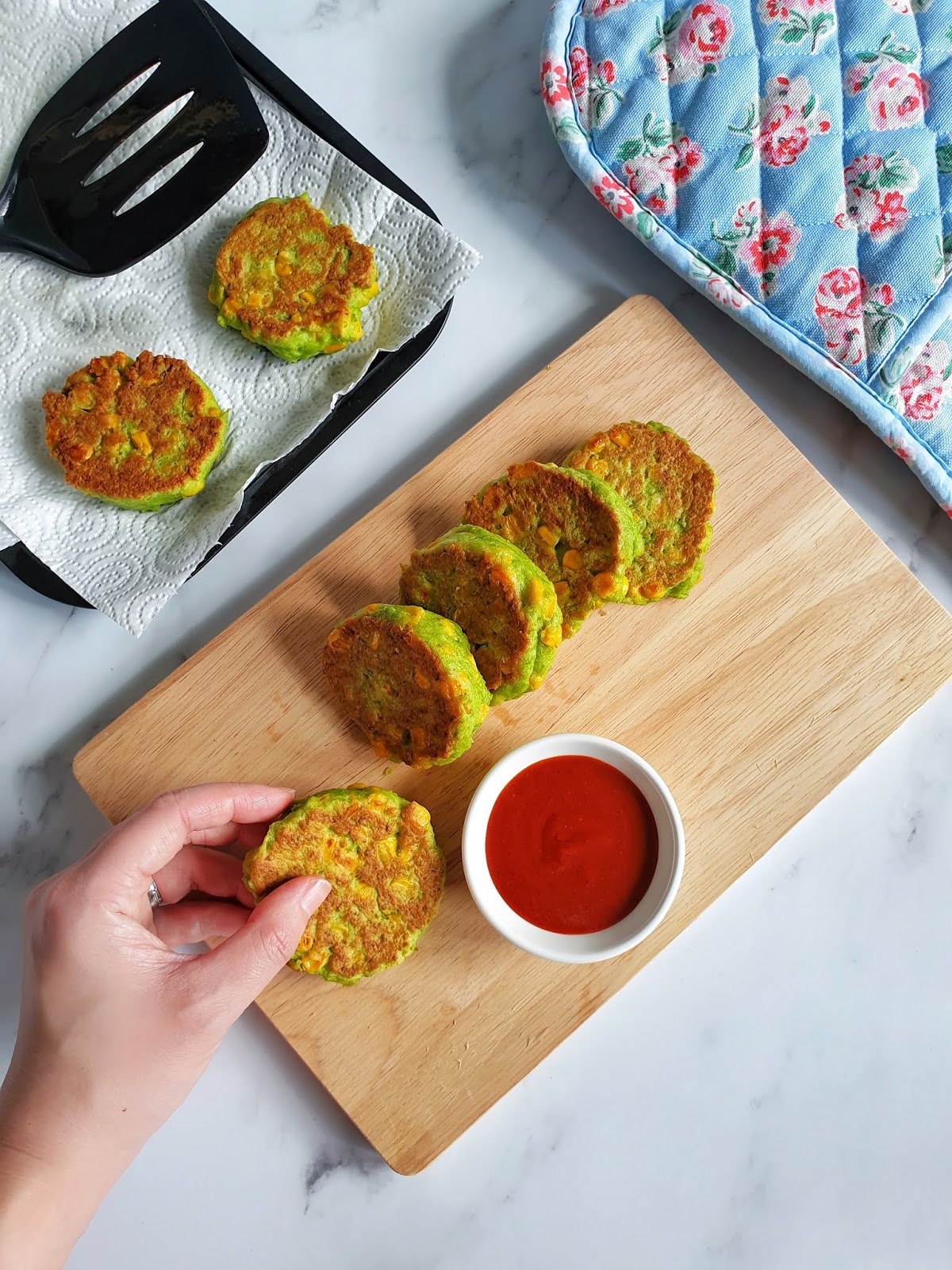 Edamame Sweetcorn Fritters Recipe