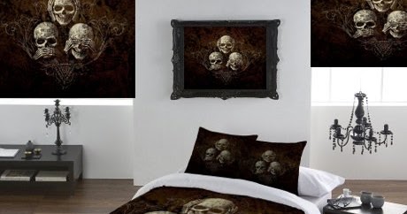 Bedroom Decor Ideas and Designs: Creepy Skull Themed Bedroom Decor Ideas for Girls