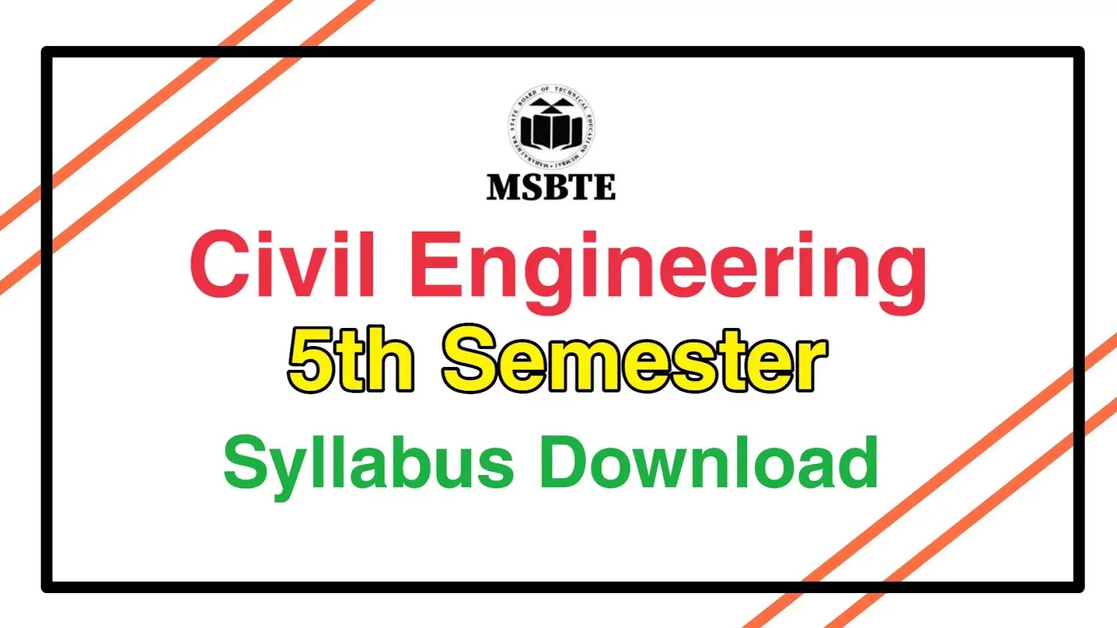 Civil Engineering 5th Semester Syllabus PDF Download MSBTE I Scheme