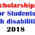 Scholarship for Students with disabilities 2019 starts at scholarships.gov.in