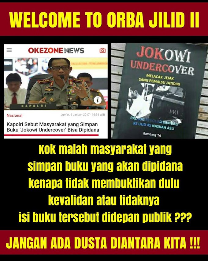 Yang punya buku Jokowi Undercover akan ditahan. Belum jelas hukum isi buku tersebut kok tiba-tiba ditahan.