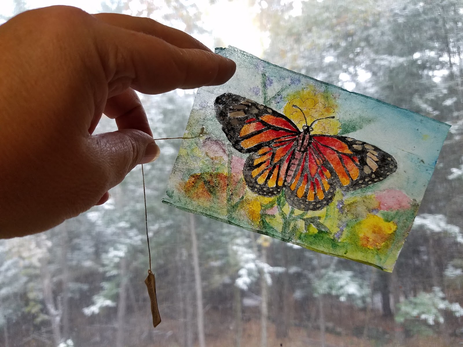 Linda Marcille, Fine Art Crow House Studio First Monarch Tea Bag