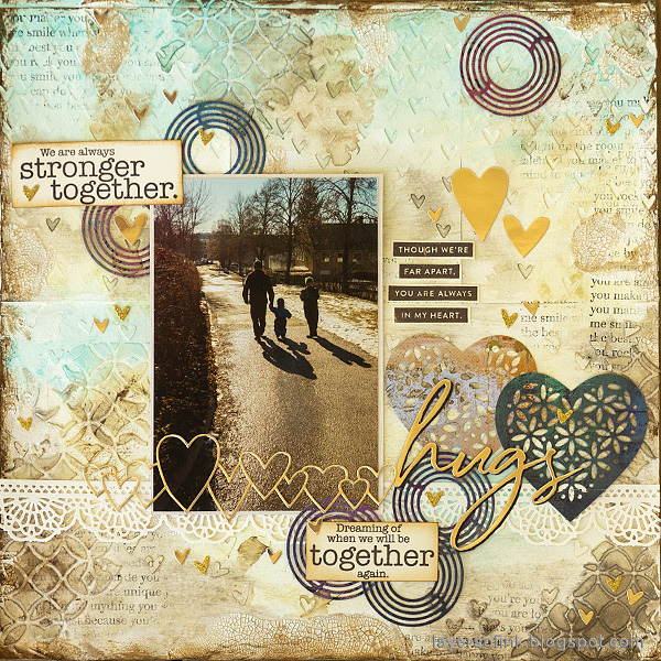 Layers of ink - Heart Mixed Media Layout by Anna-Karin Evaldsson.