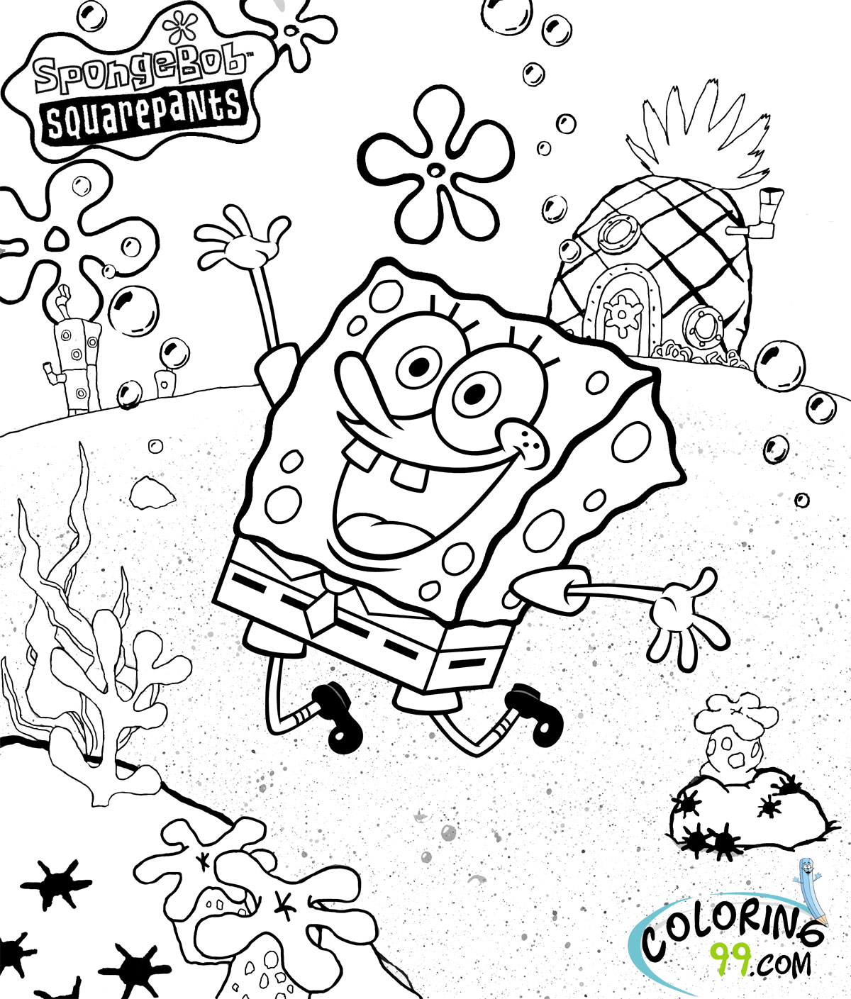 a coloring pages of spongebob - photo #14