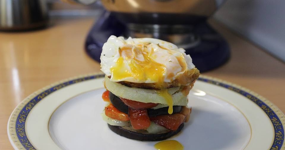 TIMBAL DE VERDURAS Y PATATA CON HUEVO DIETA DISOCIADA Y TABLA DE