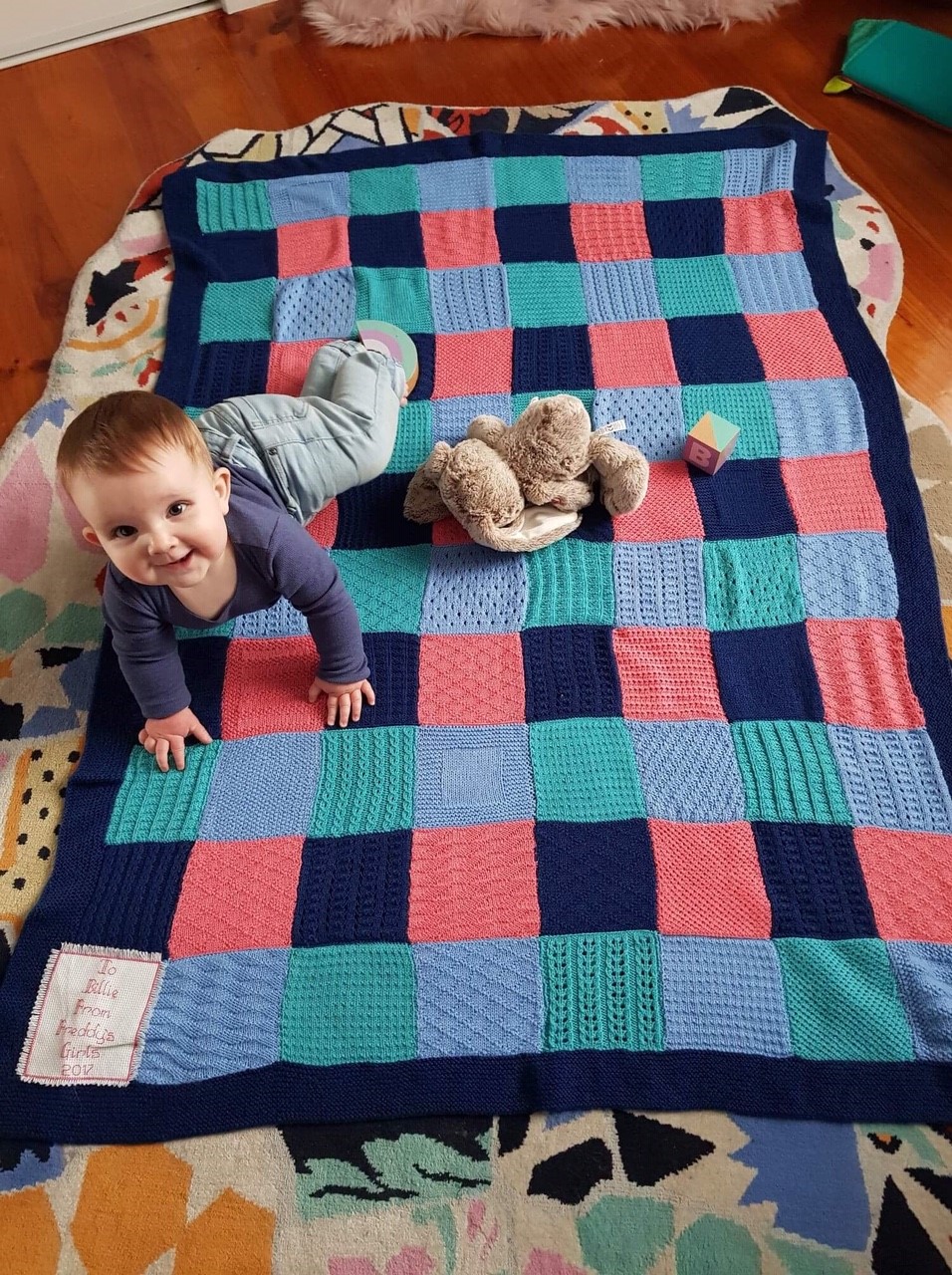 Freddy's Girls' Baby Blanket Project Billie's blanket presentation