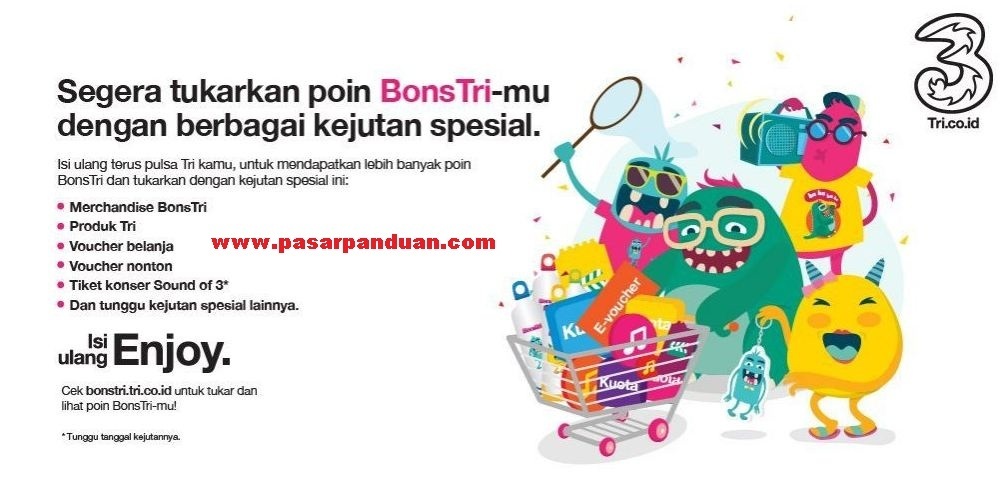 2 Cara Tukar Poin Tri Bonstri Jadi Kuota Atau Pulsa Pasarpanduan