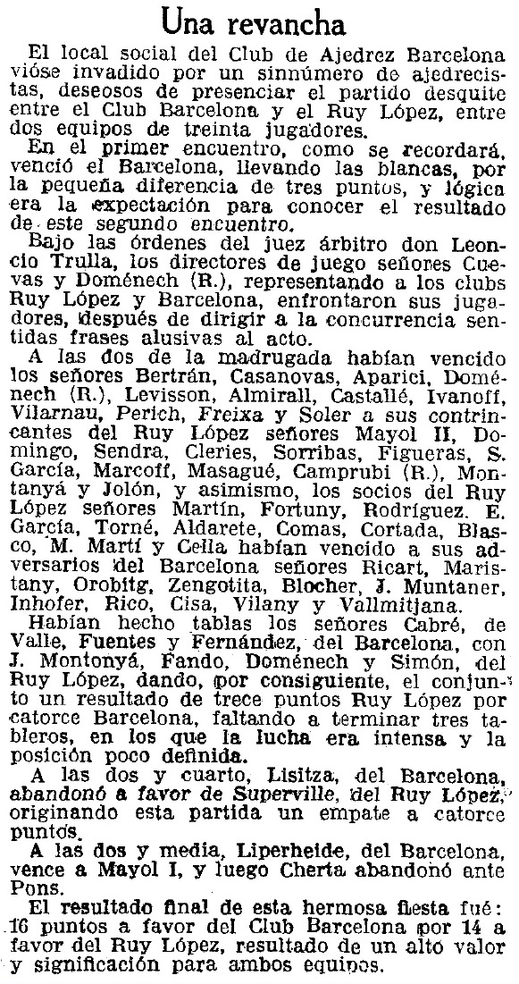 Recorte de La Vanguardia, 8/9/1926