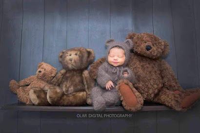 footed newborn romper onesie photography prop grey bear