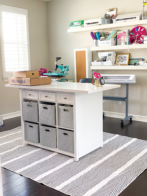 craft room, home office, silhouette cameo, heat press, craft rooms,
