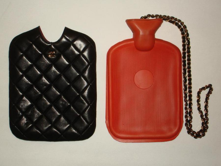 CHANEL Lambskin Quilted CC To Drink Water Bottle Black Gold, FASHIONPHILE