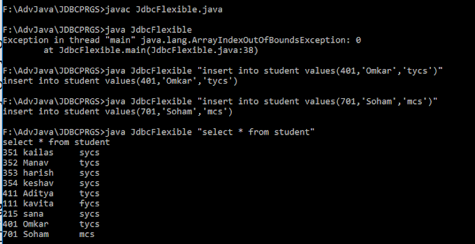 4) Write a JDBC program that execute DDL and DML commands using Command ...