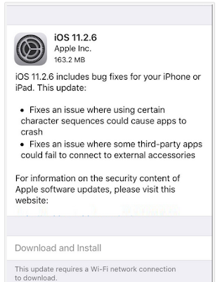 Apple Rilis Update iOS 11.2.6 ke iPhone, Untuk Memperbaiki Bug Karakter Telugu