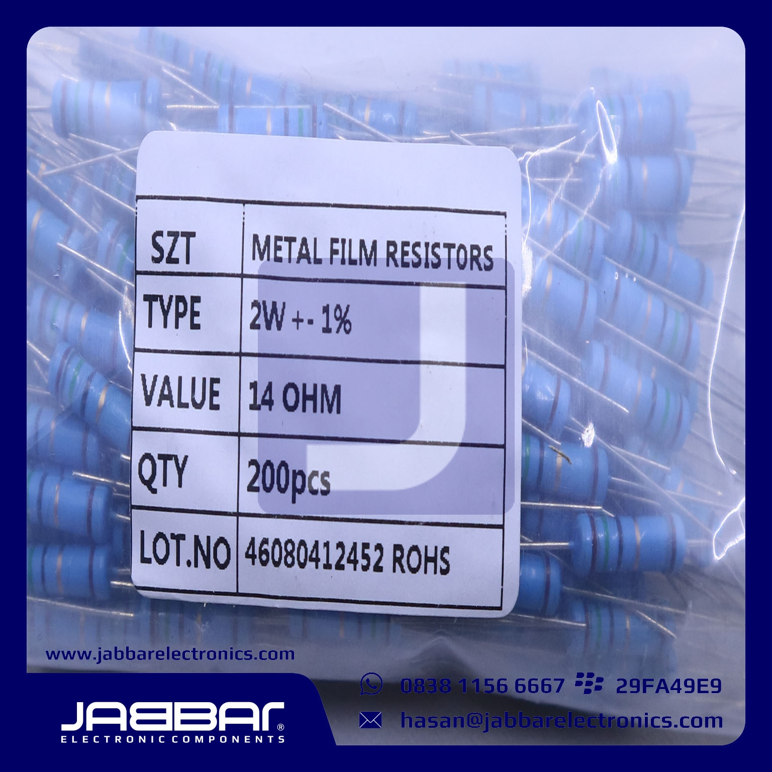 JUAL RESISTOR 14 OHM 2W Jual Komponen Elektronika