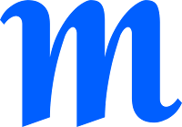 Blue lowercase M