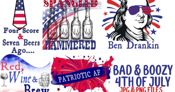 Download Free Bad Boozy 4th Of July Graphic PSD Mockup Template