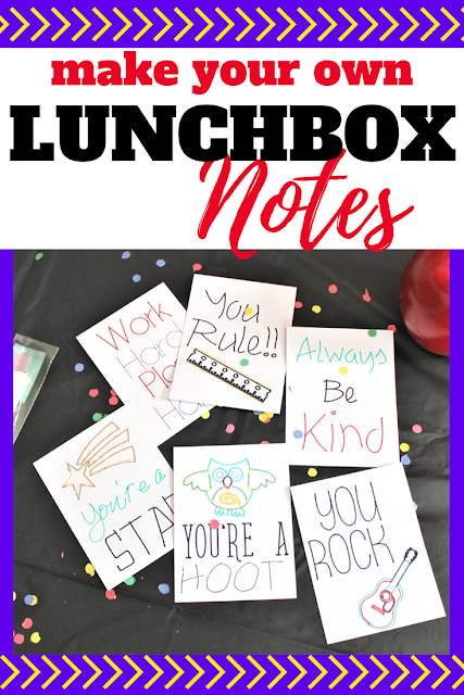 Make lunchtime special with these adorable lunchbox notes for kids.  Perfect for sending in your child's lunch to remind them you are thinking of them.  Use your Cricut to create these cute notes.