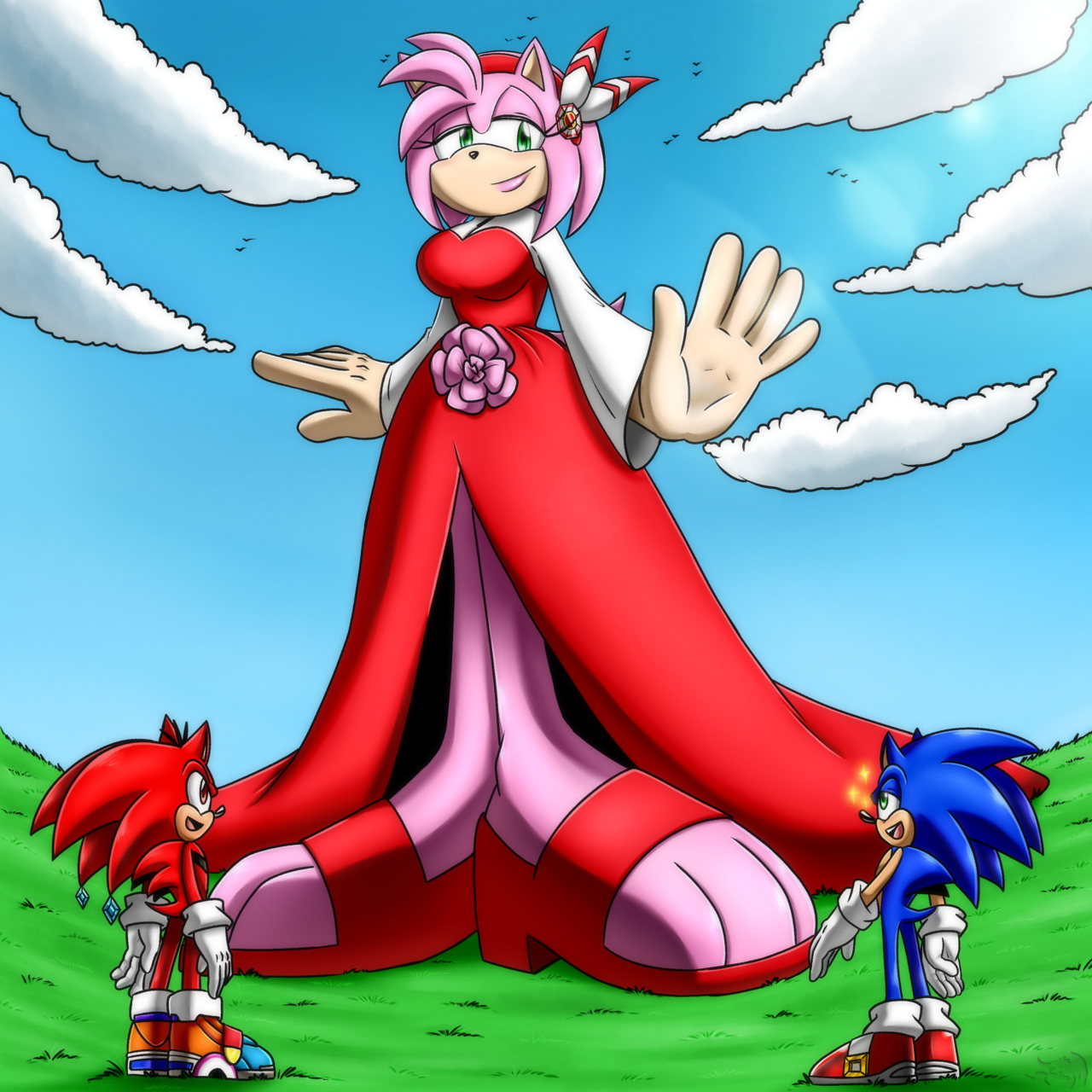 Sonic the Hedgehog and Amy Rose (c) SEGA. 