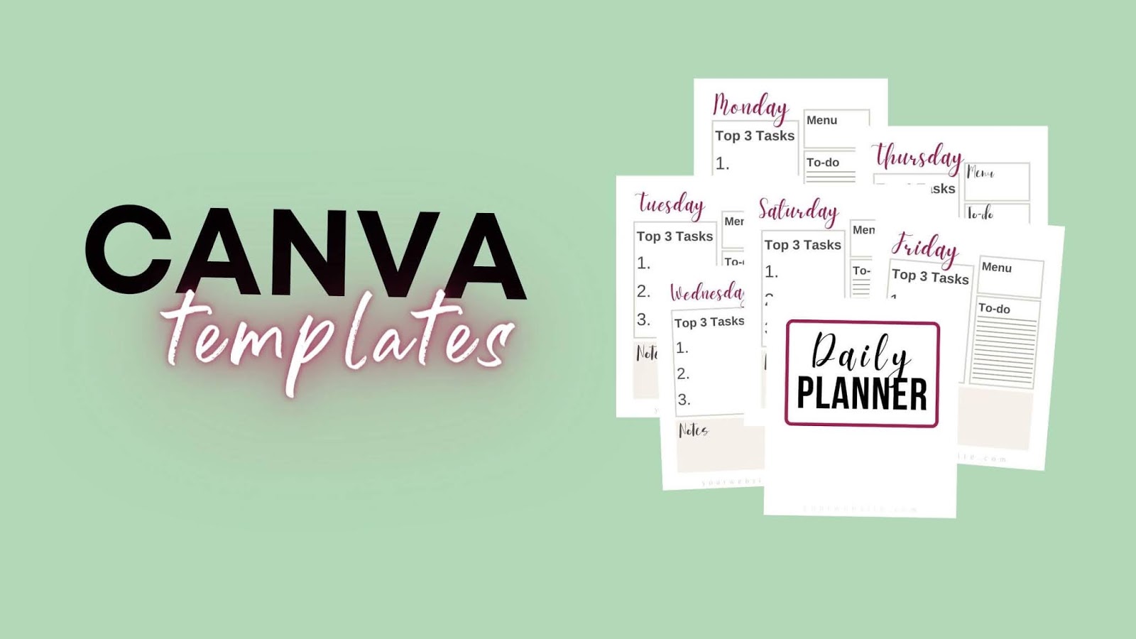 Daily Planner For Moms Canva Templates