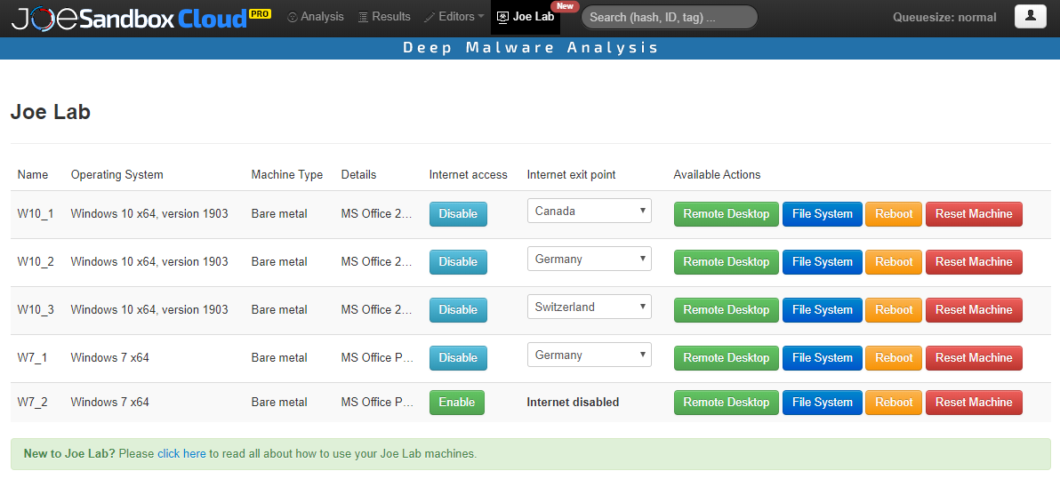 Deep Malware Analysis - Joe Lab - the Cloud-based Malware Analysis Lab