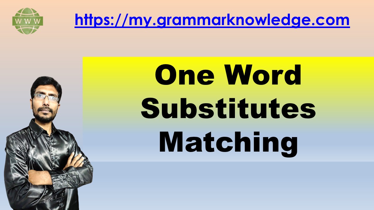 One Word Substitutes Matching Worksheet For 20 Marks Learn English