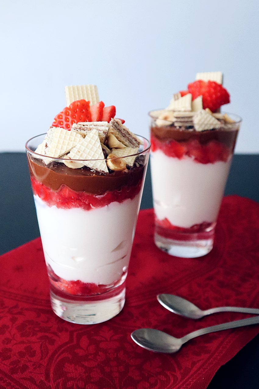 MASCARPONE MOUSSE WITH STRAWBERRIES, HAZELNUT CREAM AND WAFERS - from ...