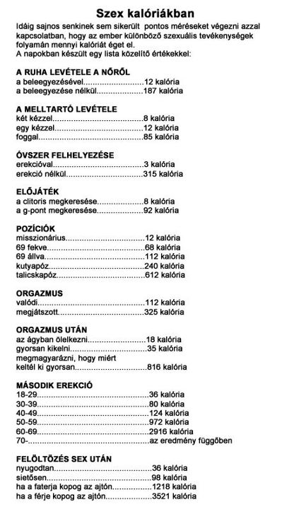 Kalória táblázat, fehérje,-zsír,-szénhidrát táblázat