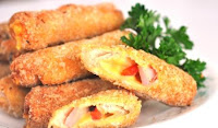 Fried Ham with Cheese Roll Recipe | Healthy Ham Recipe
