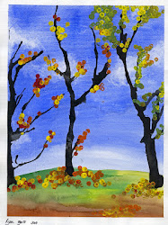fall projects trees autumn painting project paint watercolor woman grade artist leaves thanksgiving tree tip version paintings straw sky blow