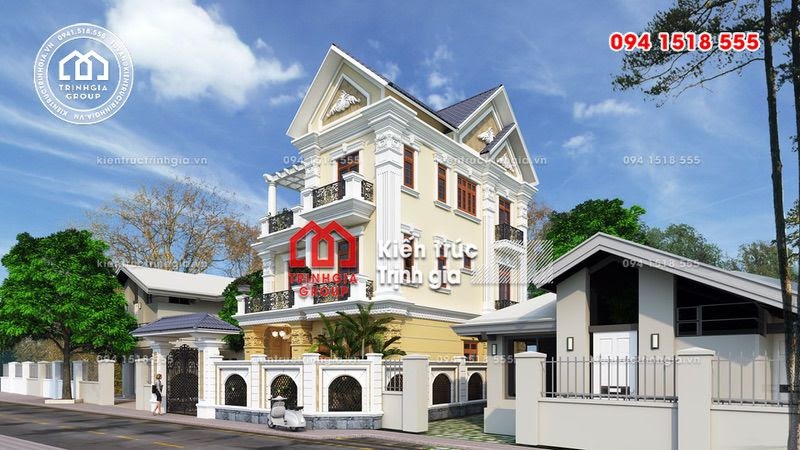 Biệt thự 3 tầng đẹp mái thái tân cổ điển nhẹ nhàng ở Hà Nội - Mã số BT2630 - Ảnh 2