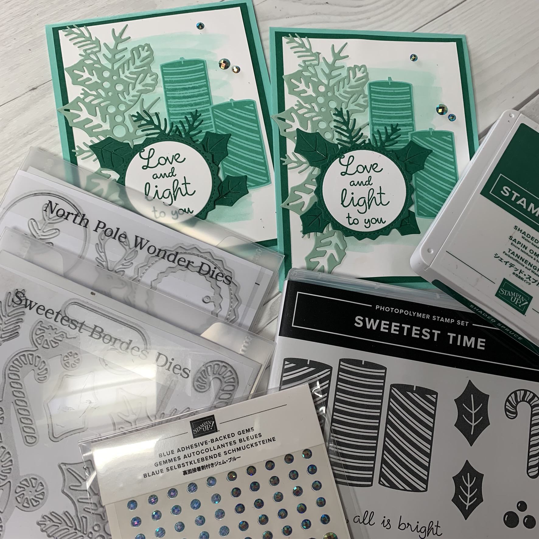 Christmas Card idea using Stampin' Up! Sweetest TIme Stamp Set Stamped Sophisticates