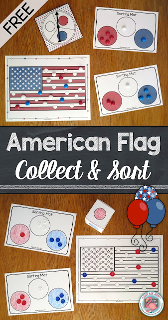 Add a little sparkle to summertime learning with this free American Flag Collect and Sort activity for preschool, kindergarten, and beginning first grade!