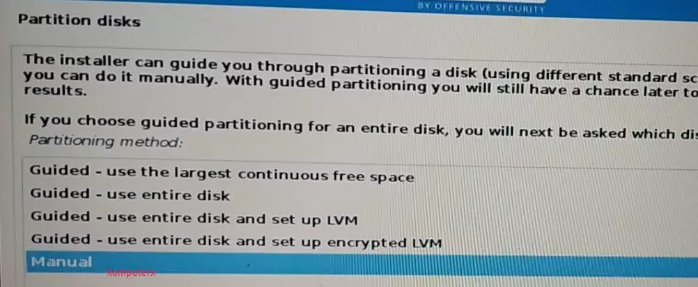 partisi kali linux proses membuat partisi kali linux
